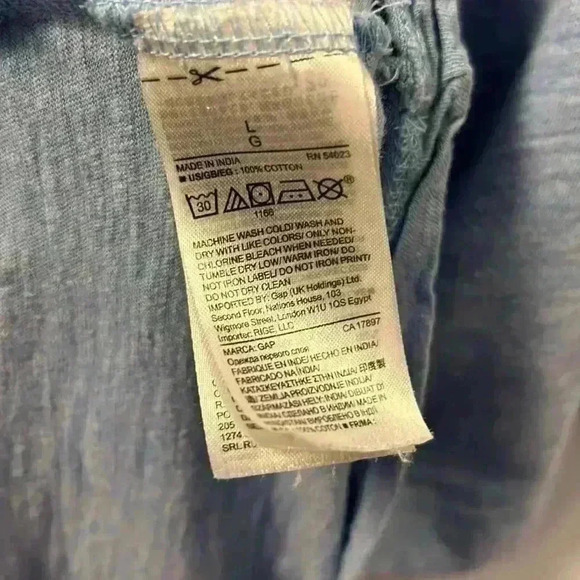 Gap Lived-In Cotton T-Shirt Men's Large Blue Soft Summer Hike Outdoors Camping - Picture 6 of 6